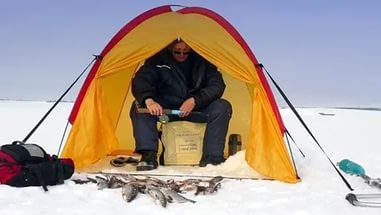 Рыбалка зимой в палатке видео